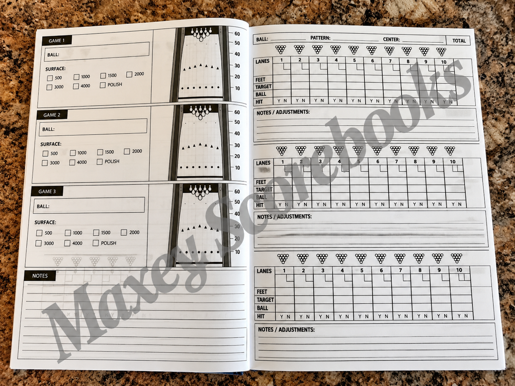Scorebook (Pins, Hardcover) – Maxey Bowling Scorebooks